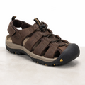 Sandales de randonnée marron pour homme en cuir avec bout fermé et laçage élastique. Style sportif et protecteur. À découvrir dès maintenant chez Cath Shoes !   
